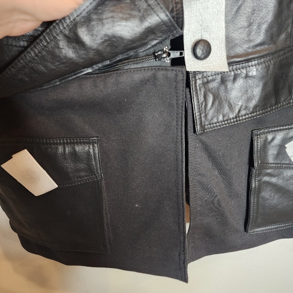 Roamans Genuine Leather Black Jacket Zip Off Hem Women's size 16W New - Picture 9 of 16